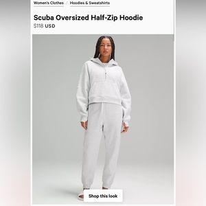 Lululemon Athletica Gray Scuba Oversized Half-Zip Hoodie